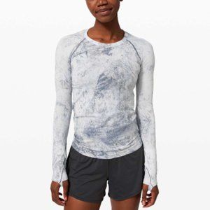 Lululemon Swiftly Tech Long Sleeve - Silver Tie Dye - Size 6